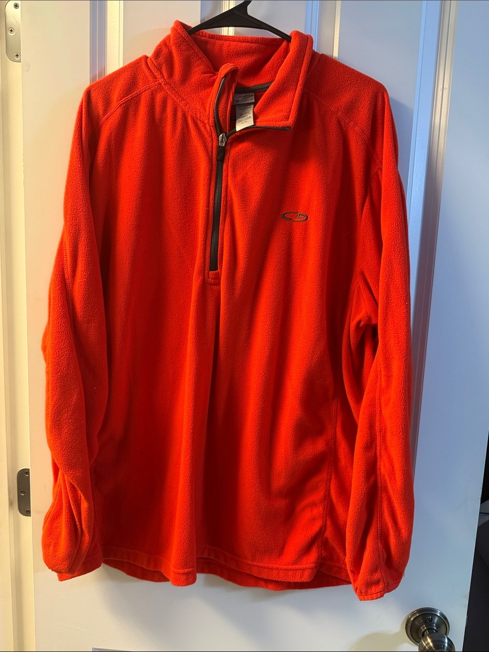 Champion Men's Bright Orange Quarter-Zip Fleece Pullover